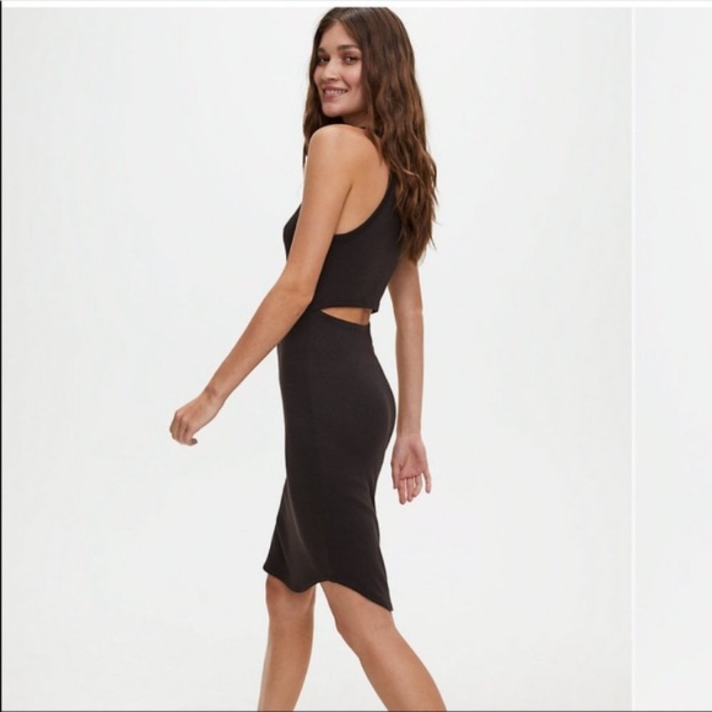 Aritzia GREY Midi Dress w Back Cutout (Reversible)